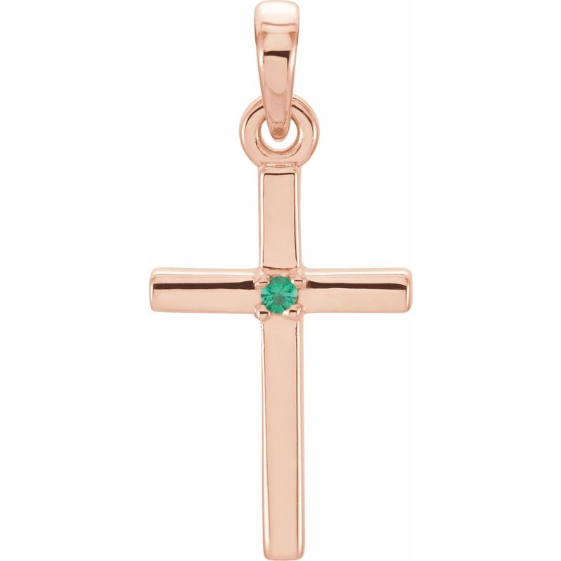 Birthstone Cross Pendant