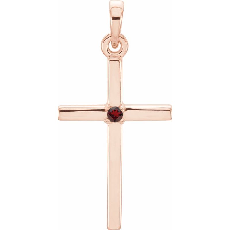 Birthstone Cross Pendant