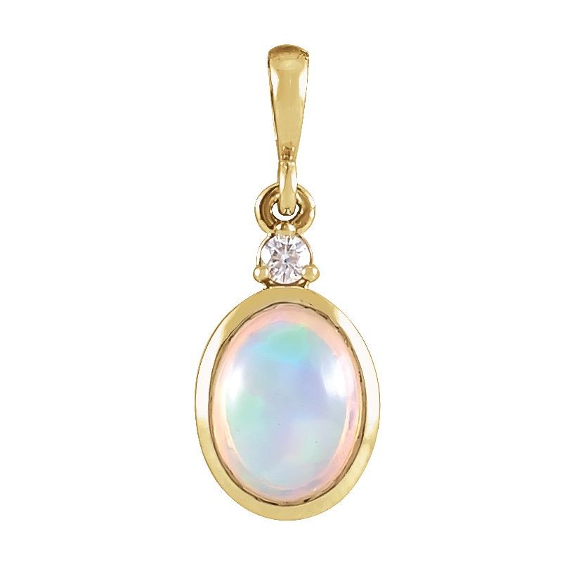 Cabochon Bezel-Set Necklace or Pendant