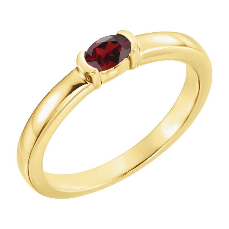 Half-Bezel Family Stackable Ring No. 2