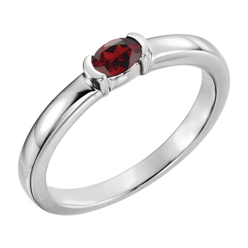Half-Bezel Family Stackable Ring No. 2