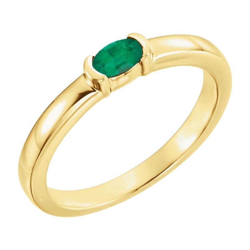 Half-Bezel Family Stackable Ring No. 2