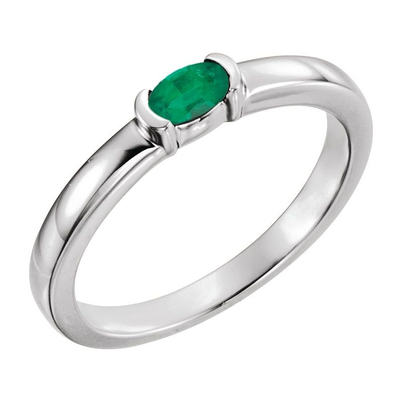Half-Bezel Family Stackable Ring No. 2