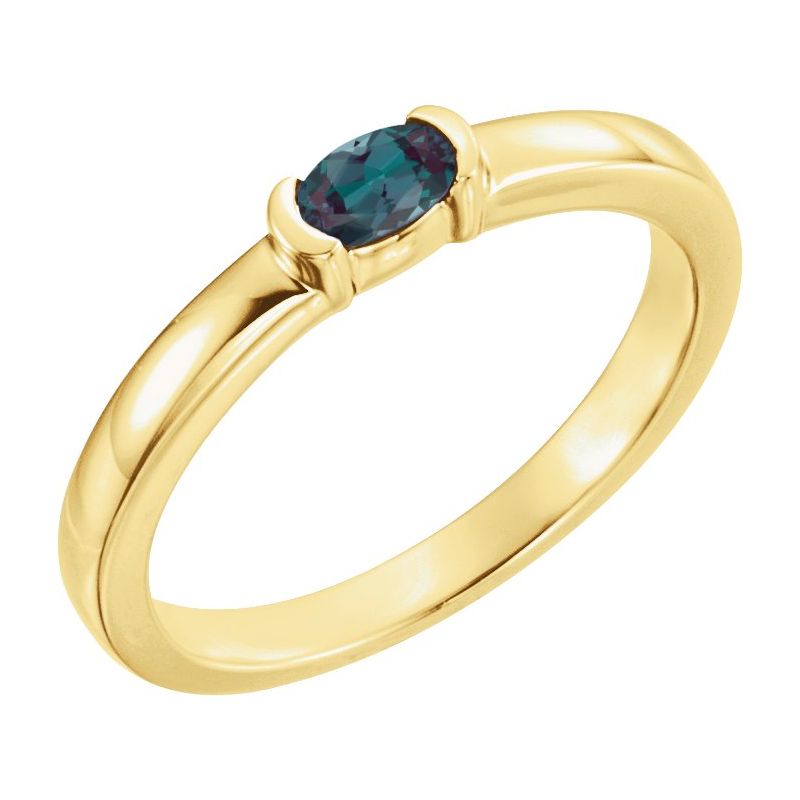 Half-Bezel Family Stackable Ring No. 2