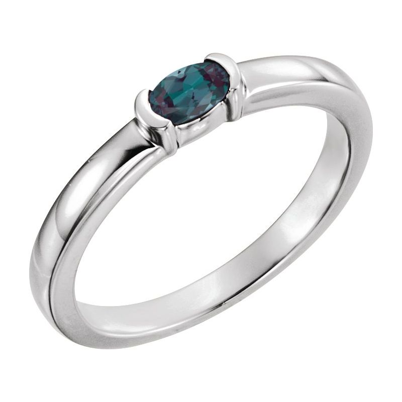 Half-Bezel Family Stackable Ring No. 2