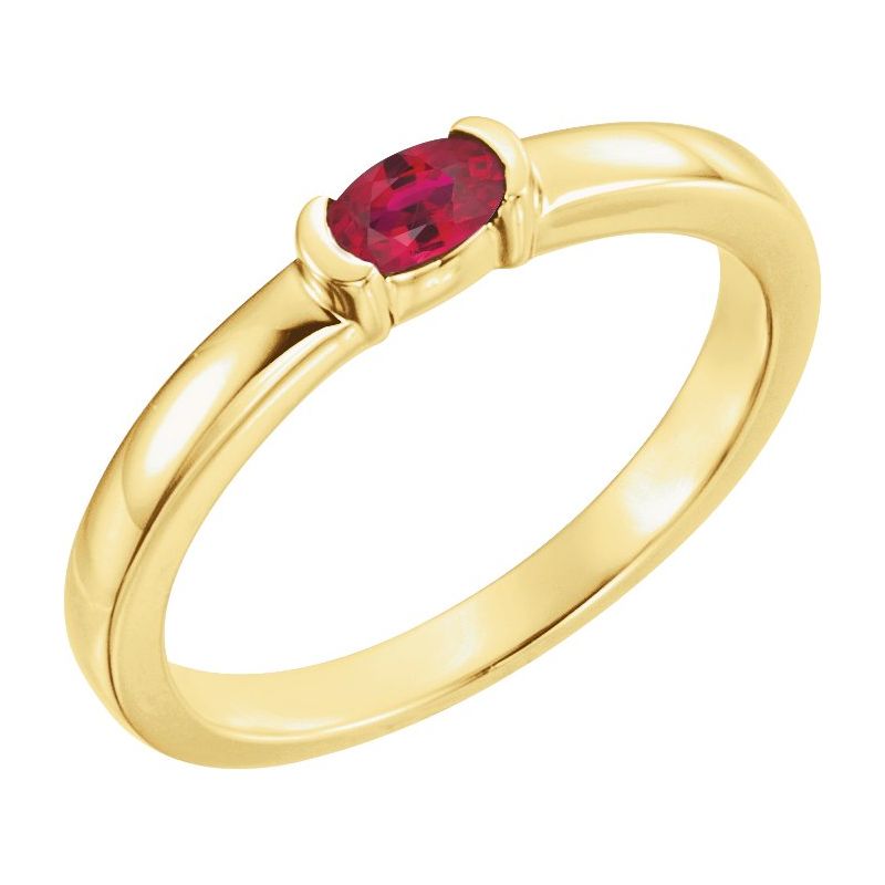 Half-Bezel Family Stackable Ring No. 2