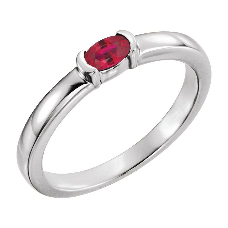 Half-Bezel Family Stackable Ring No. 2