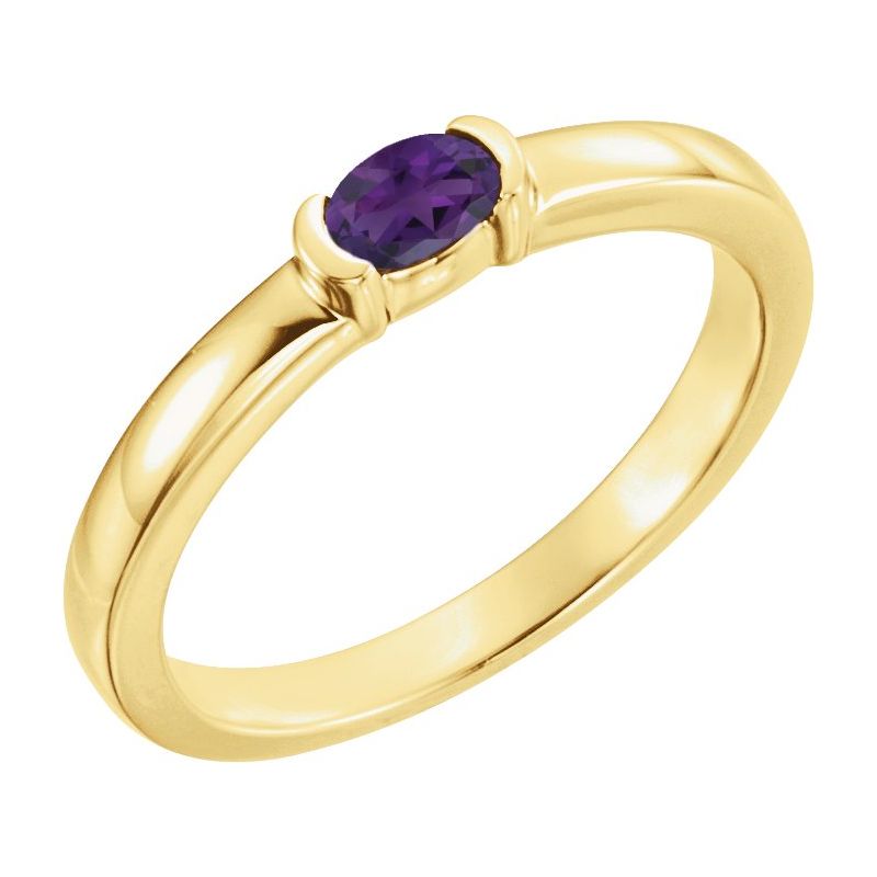 Half-Bezel Family Stackable Ring No. 2