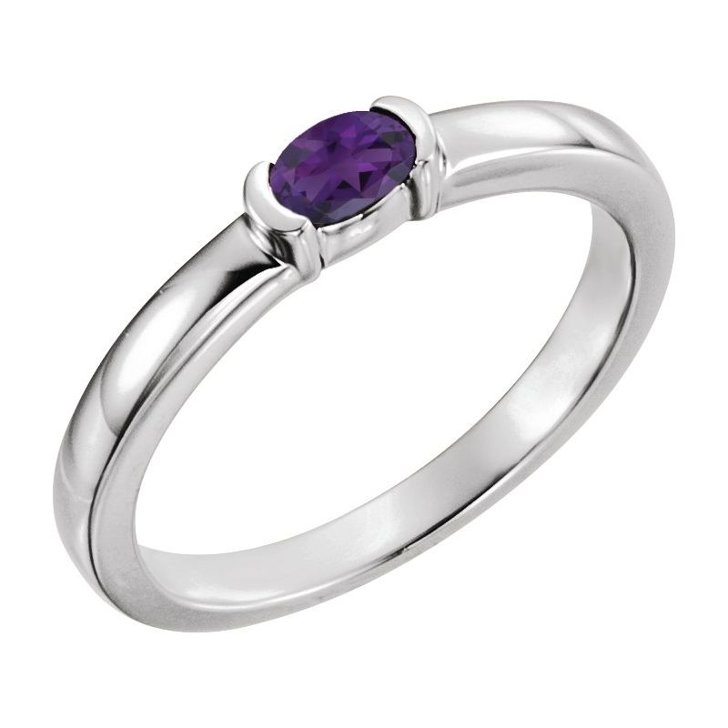 Half-Bezel Family Stackable Ring No. 2
