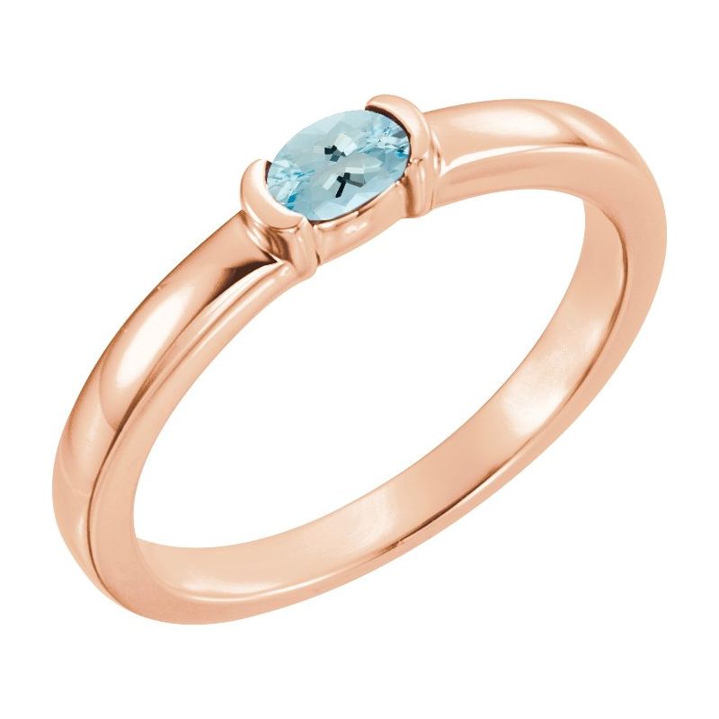Half-Bezel Family Stackable Ring No. 2