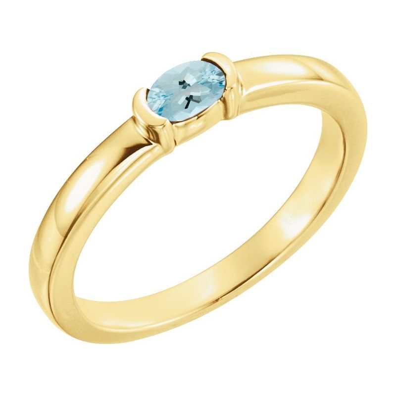 Half-Bezel Family Stackable Ring No. 2