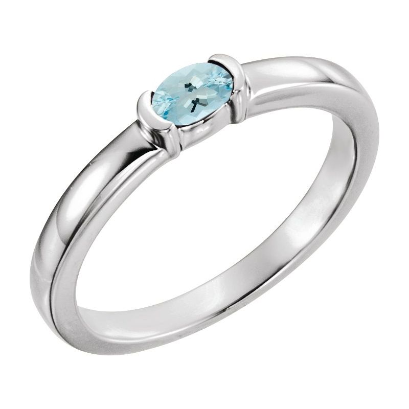 Half-Bezel Family Stackable Ring No. 2