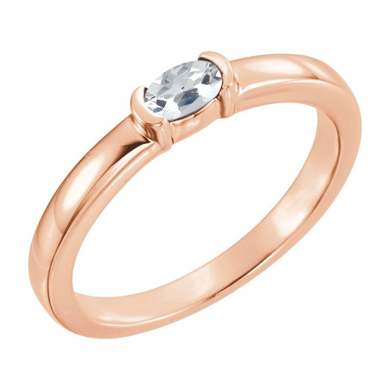 Half-Bezel Family Stackable Ring No. 2