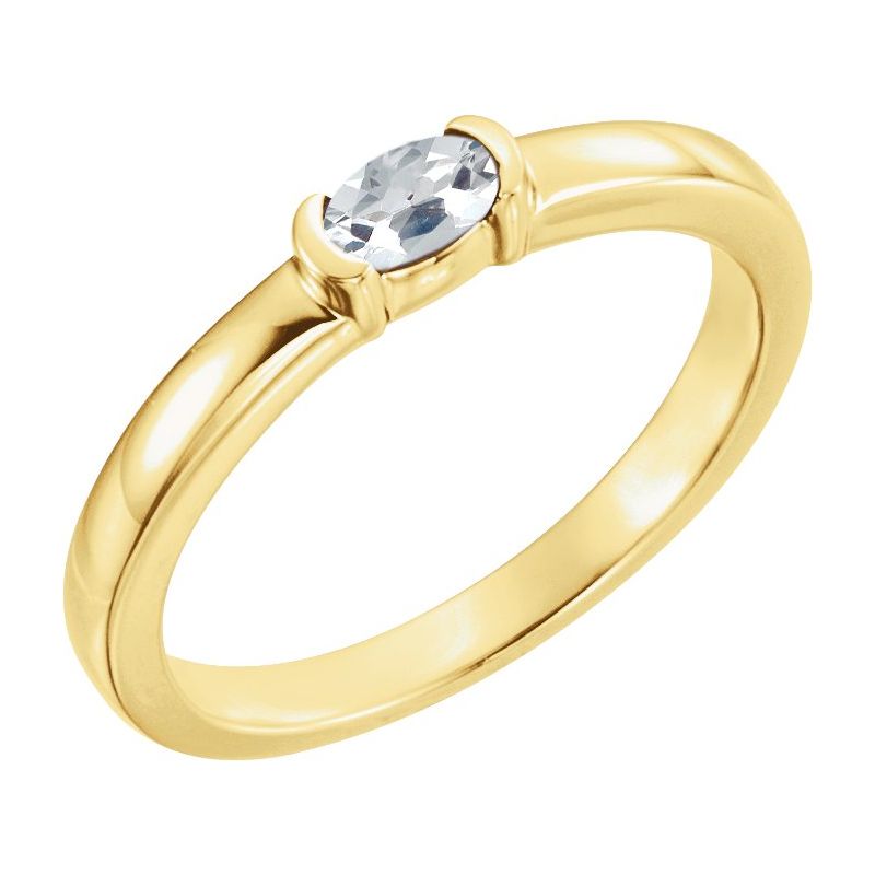 Half-Bezel Family Stackable Ring No. 2