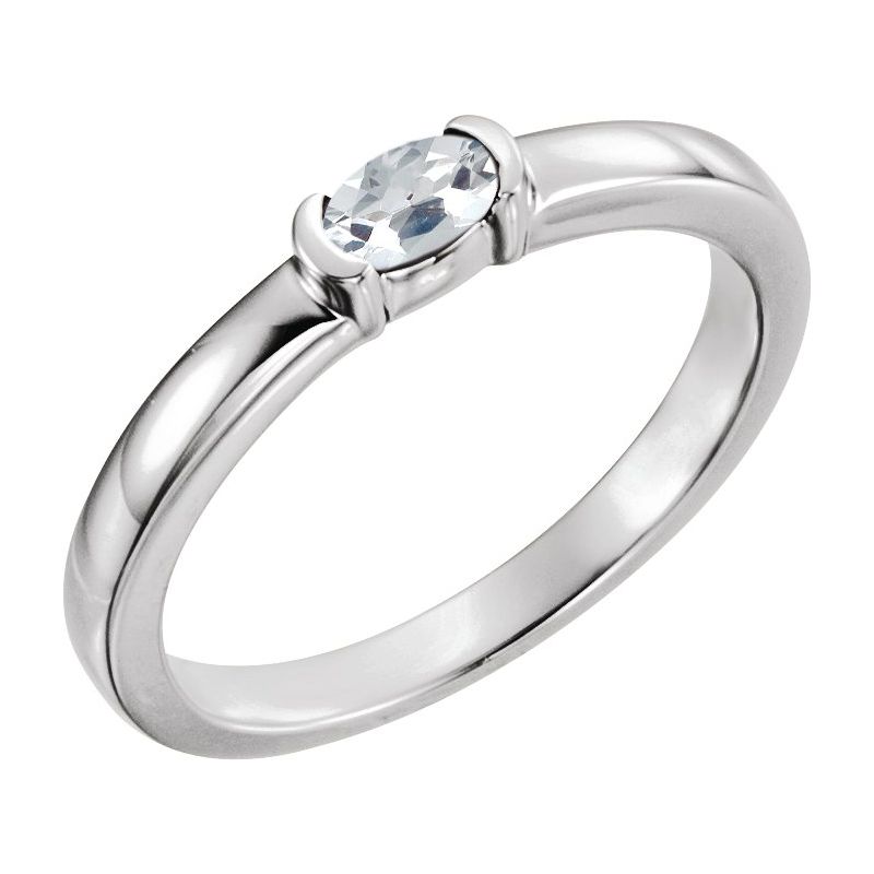 Half-Bezel Family Stackable Ring No. 2