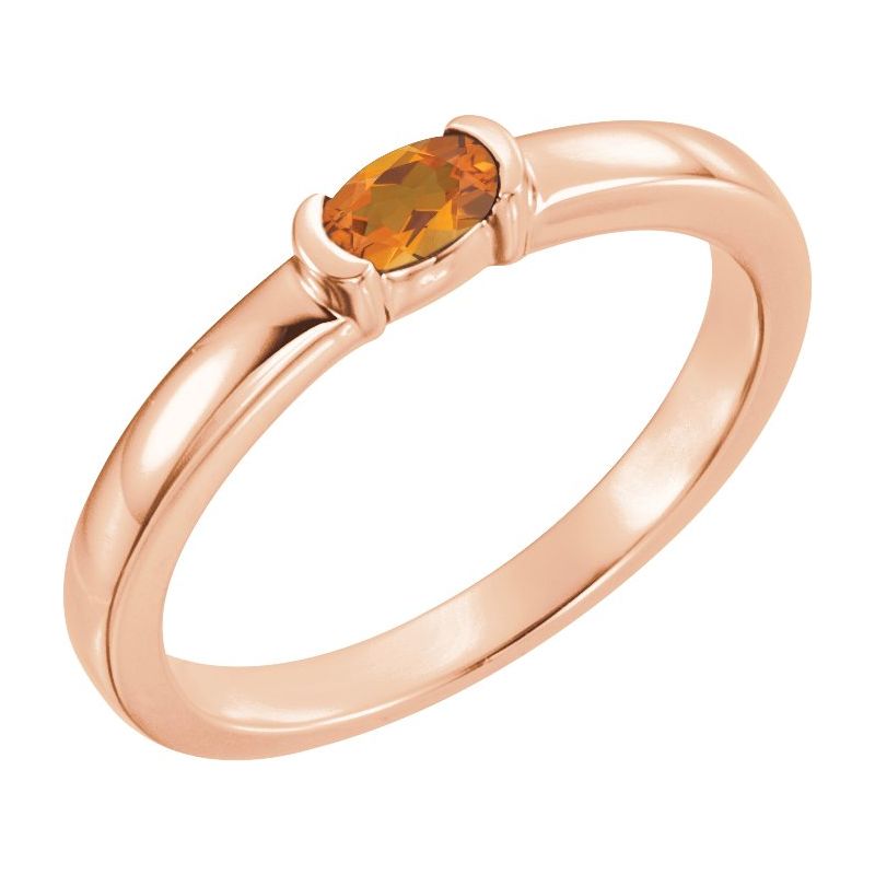 Half-Bezel Family Stackable Ring No. 2