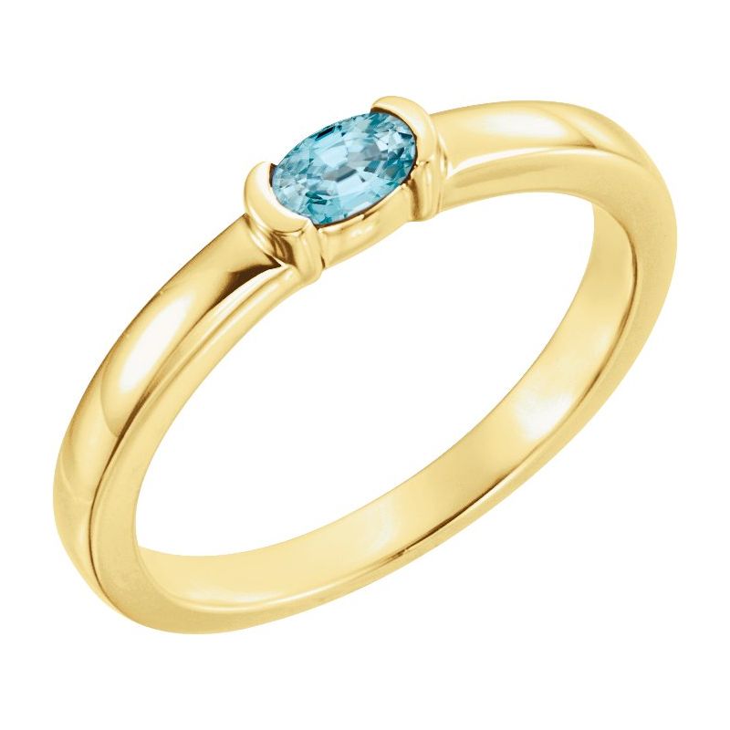 Half-Bezel Family Stackable Ring No. 2