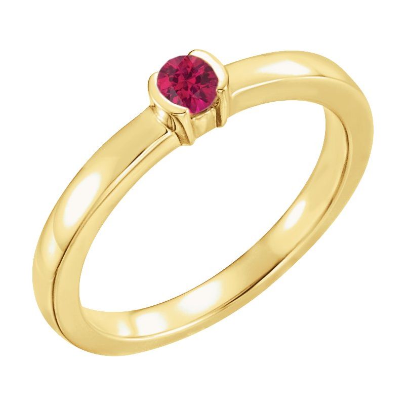 Half-Bezel Family Stackable Ring No. 3
