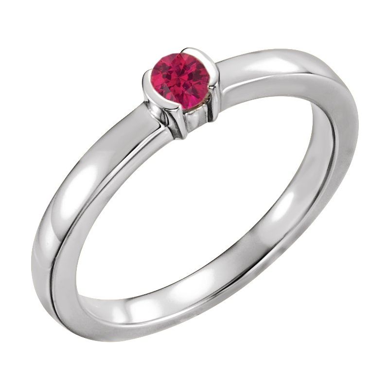 Half-Bezel Family Stackable Ring No. 3