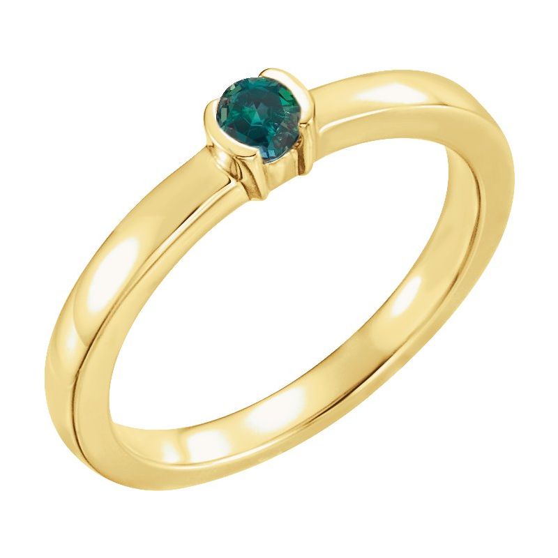 Half-Bezel Family Stackable Ring No. 3