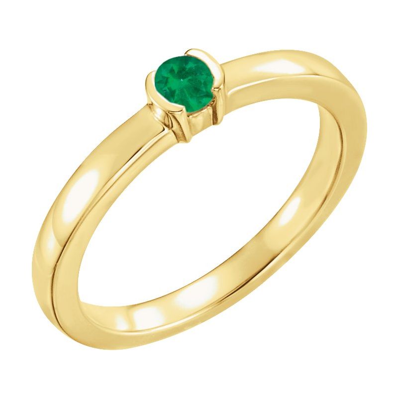 Half-Bezel Family Stackable Ring No. 3