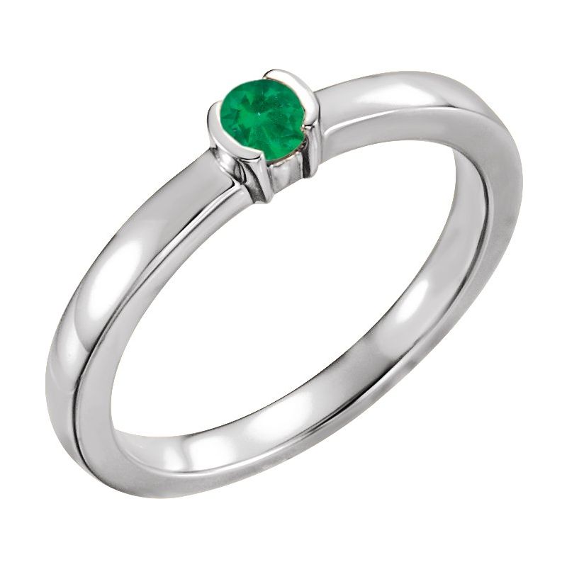 Half-Bezel Family Stackable Ring No. 3