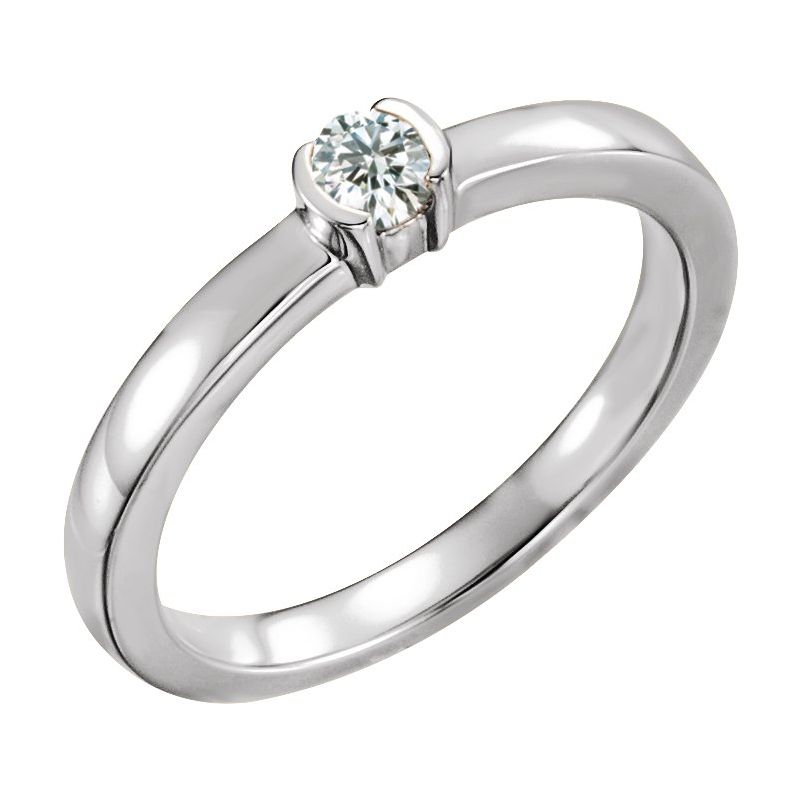 Half-Bezel Family Stackable Ring No. 3