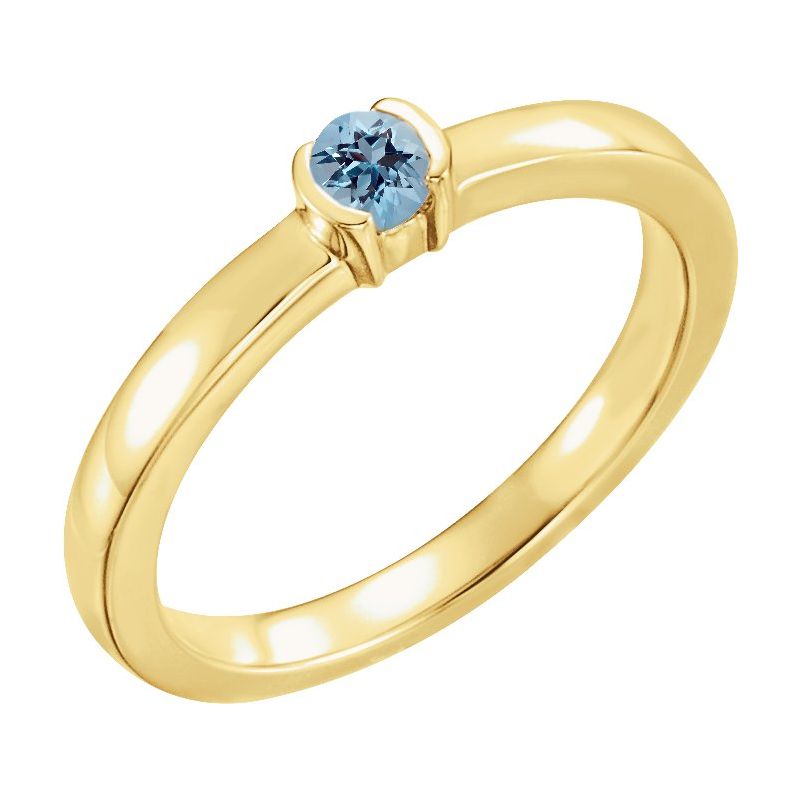 Half-Bezel Family Stackable Ring No. 3
