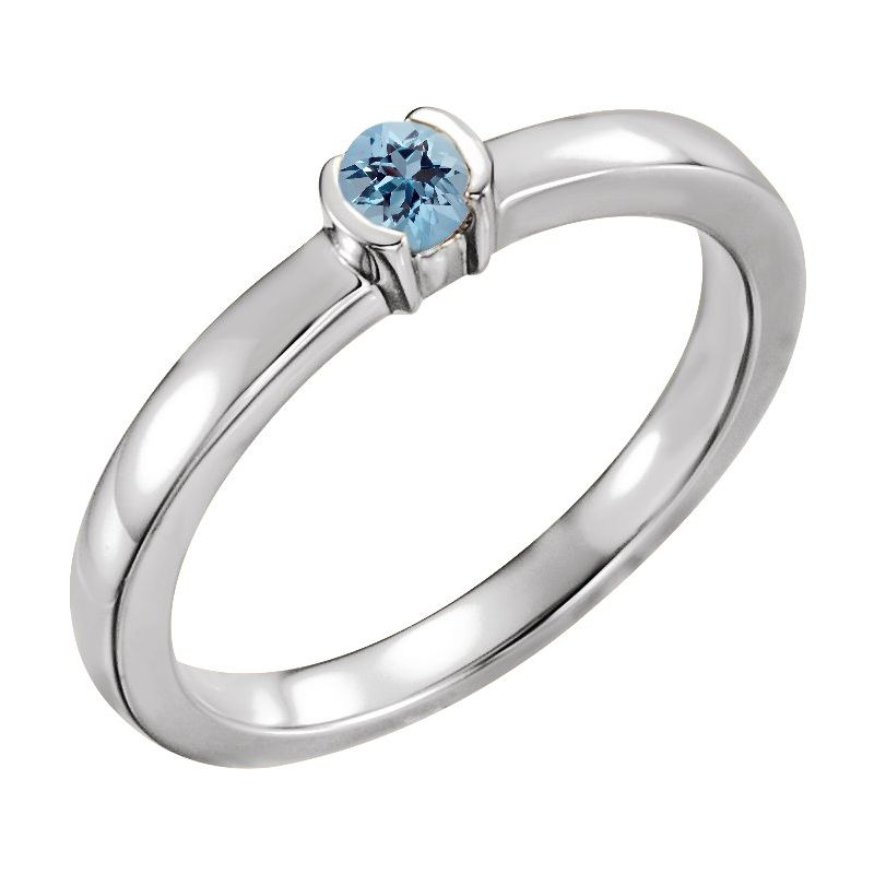 Half-Bezel Family Stackable Ring No. 3
