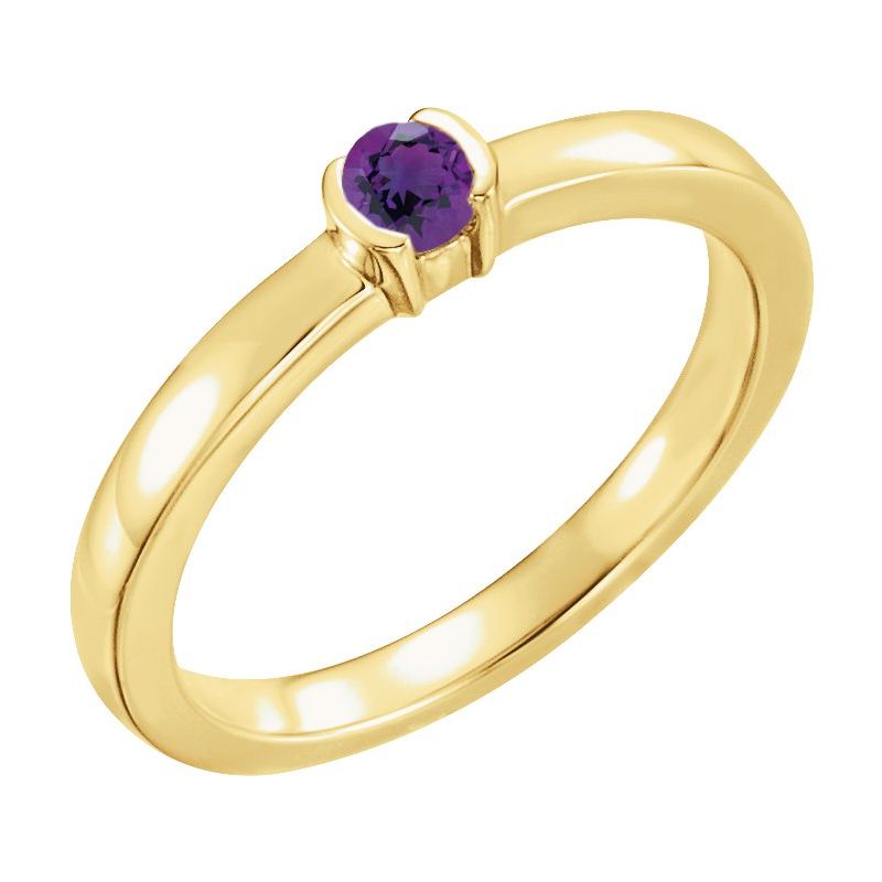 Half-Bezel Family Stackable Ring No. 3