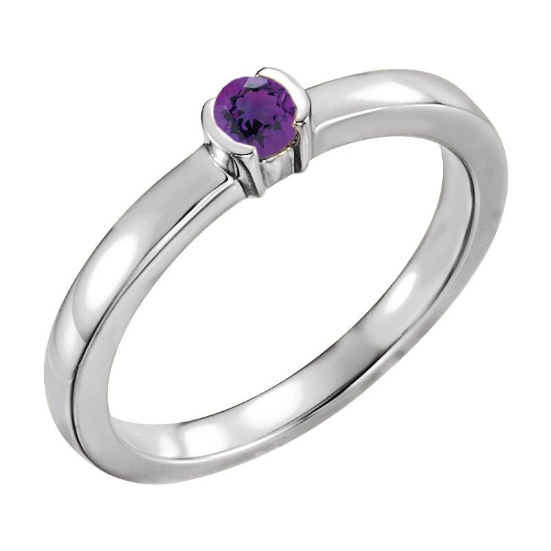 Half-Bezel Family Stackable Ring No. 3
