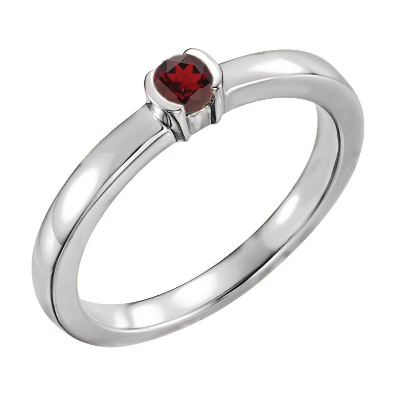 Half-Bezel Family Stackable Ring No. 3