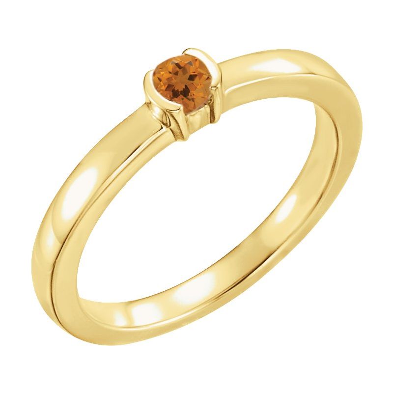 Half-Bezel Family Stackable Ring No. 3