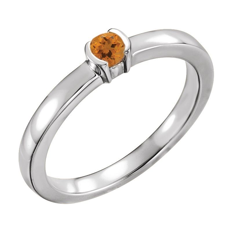 Half-Bezel Family Stackable Ring No. 3