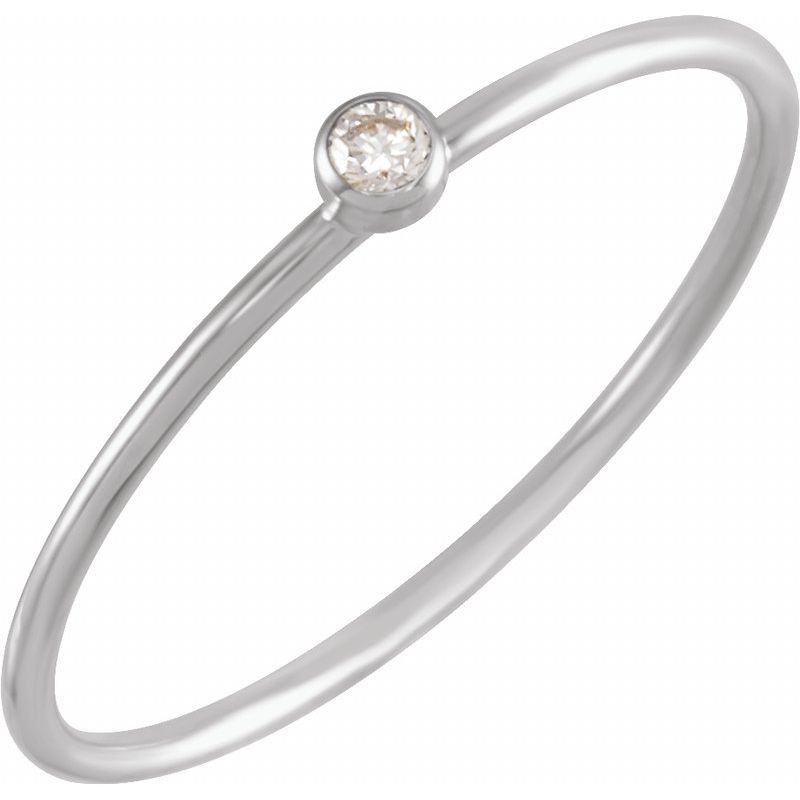 .03 ct Natural Diamond Stackable Ring Size