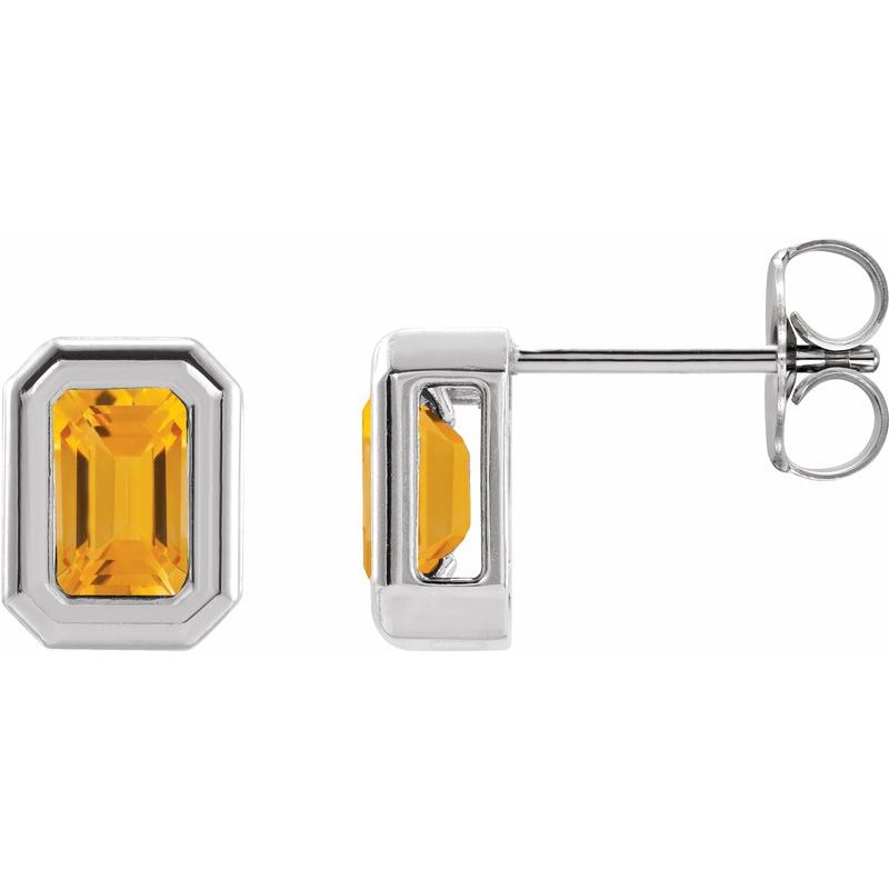 Back-Set Solitaire Earrings
