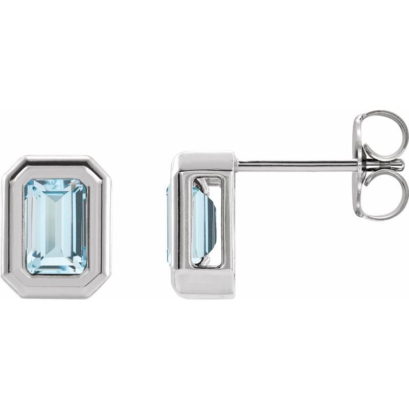 Back-Set Solitaire Earrings