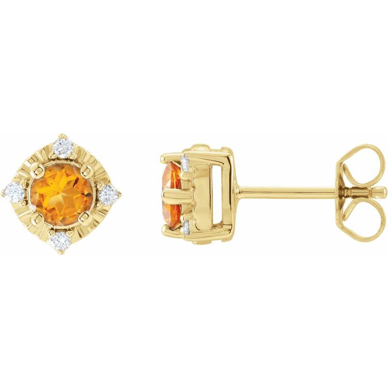 Halo-Style Birthstone Earrings