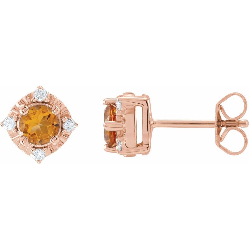 Halo-Style Birthstone Earrings