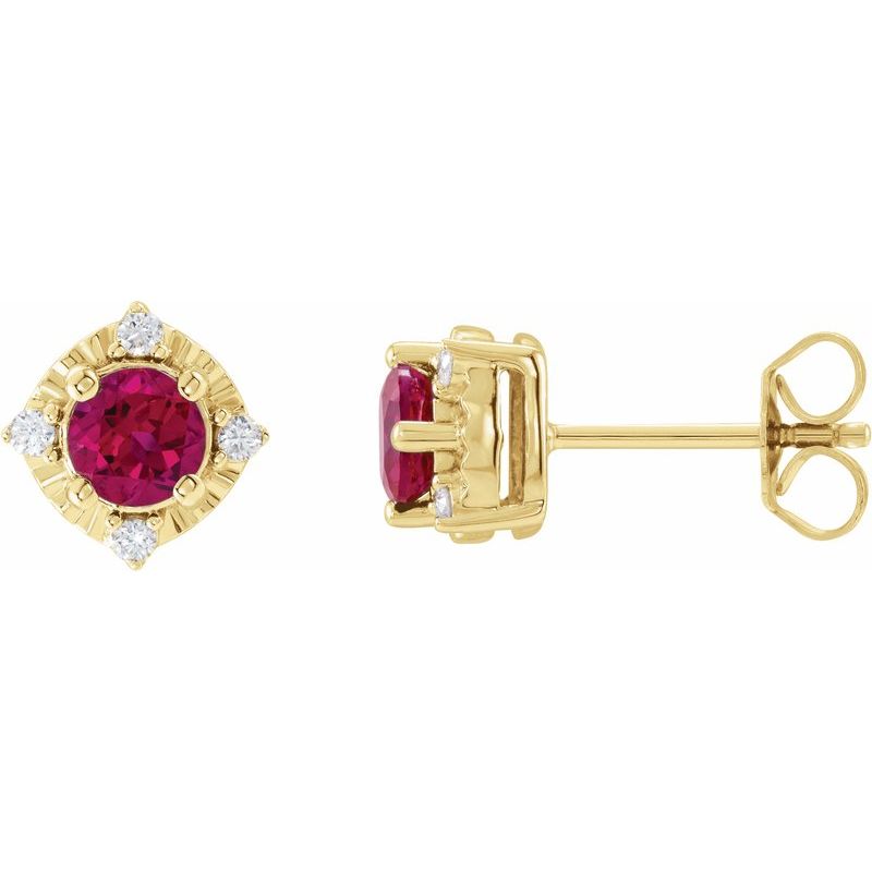 Halo-Style Birthstone Earrings