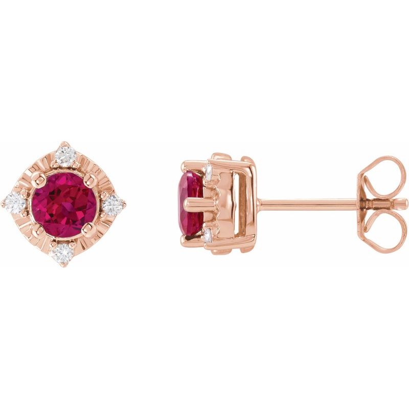 Halo-Style Birthstone Earrings