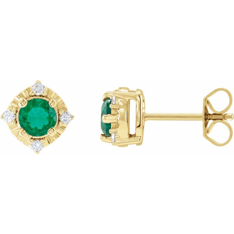Halo-Style Birthstone Earrings
