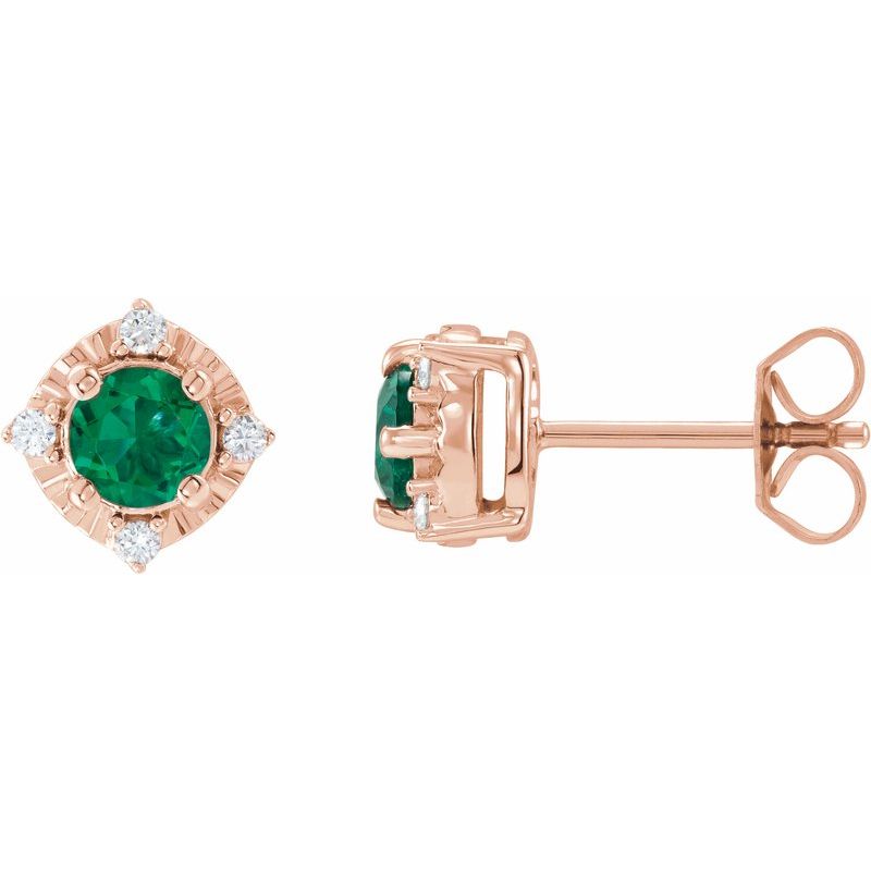Halo-Style Birthstone Earrings