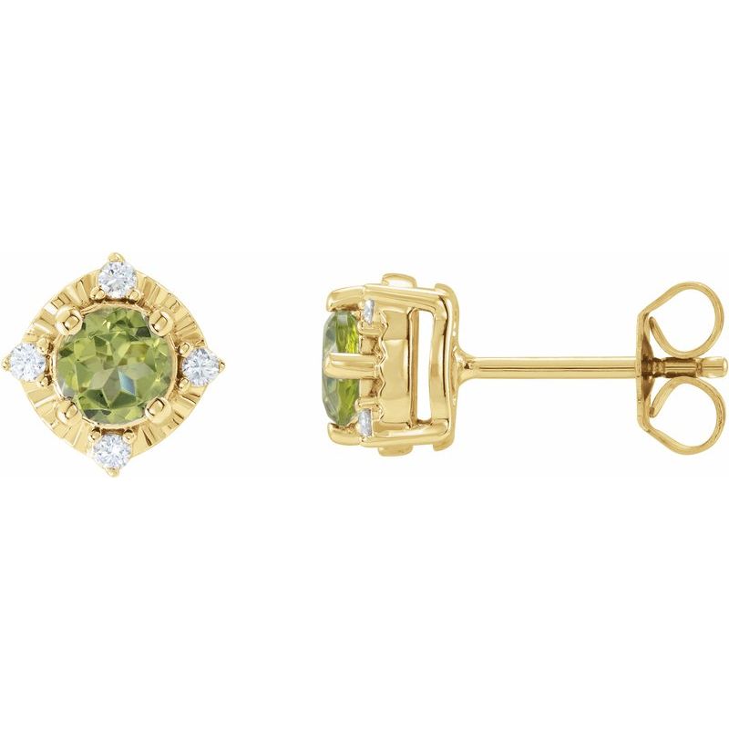 Halo-Style Birthstone Earrings