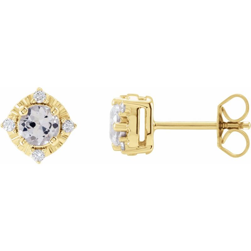 Halo-Style Birthstone Earrings
