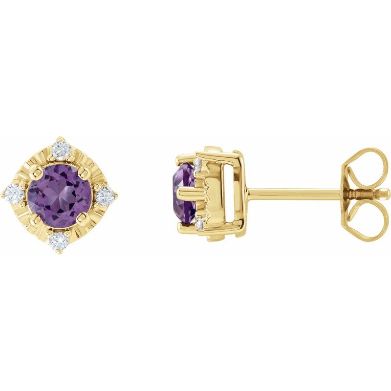 Halo-Style Birthstone Earrings