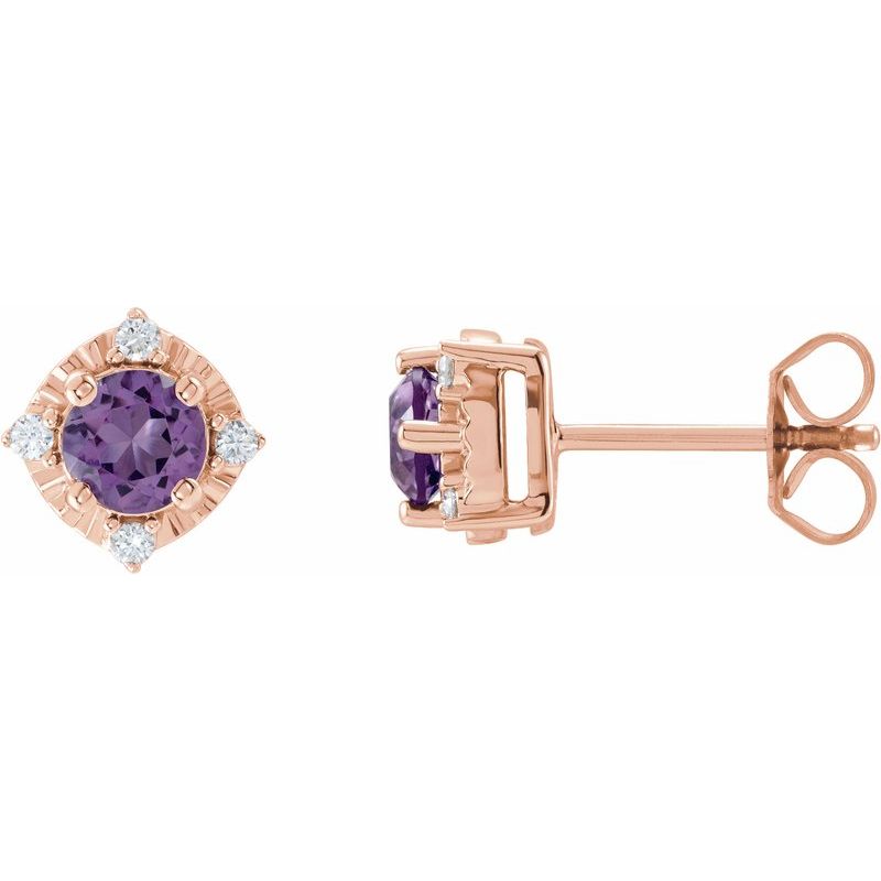 Halo-Style Birthstone Earrings