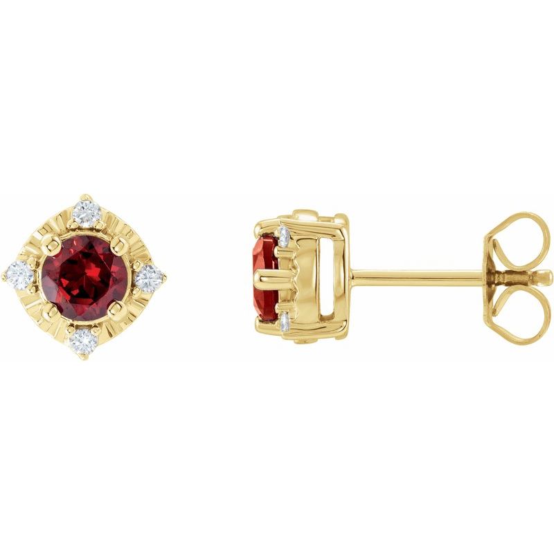 Halo-Style Birthstone Earrings