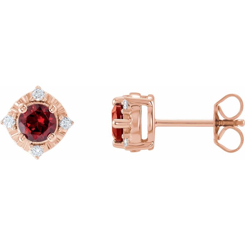 Halo-Style Birthstone Earrings