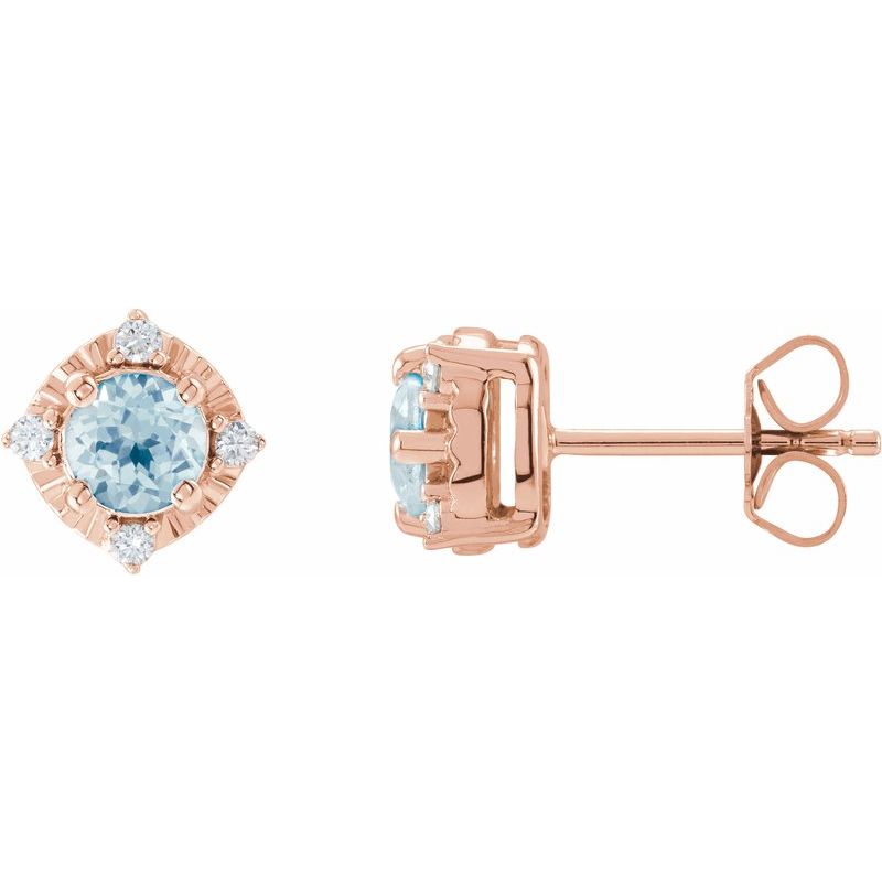Halo-Style Birthstone Earrings